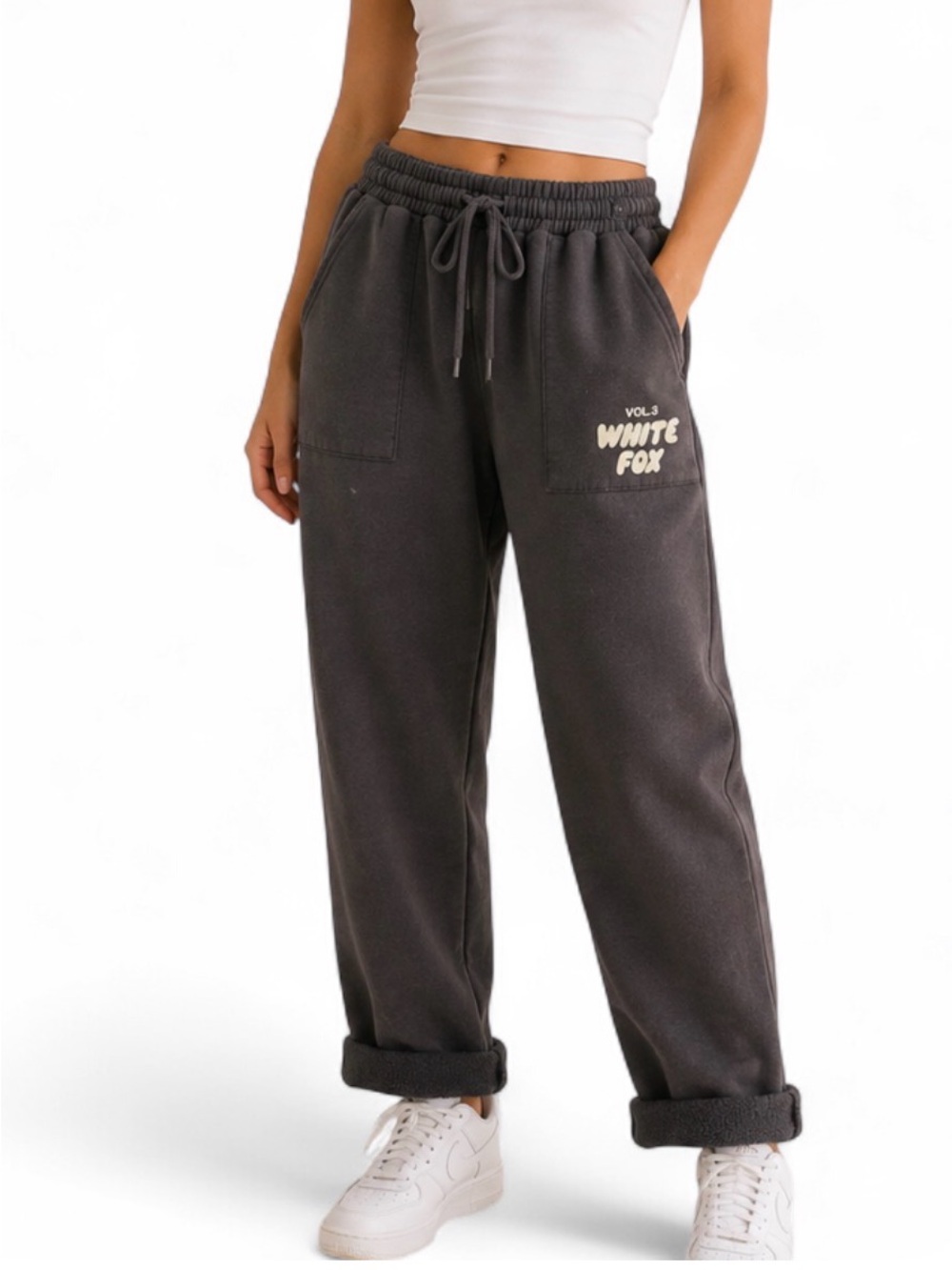 White Fox Charcoal Sweatpants Vol 3